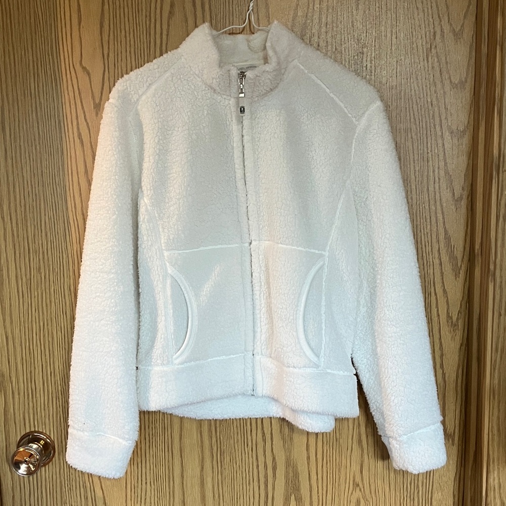 White Sherpa Zip-Up Jacket